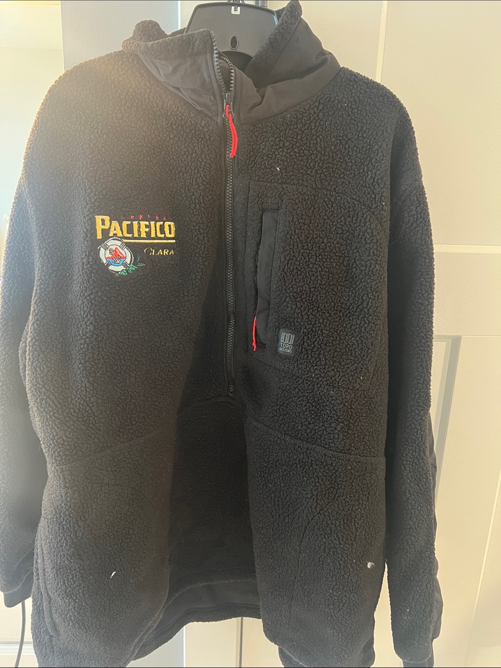 Topo Designs Black Fleece Pullover with Pacifico Logo